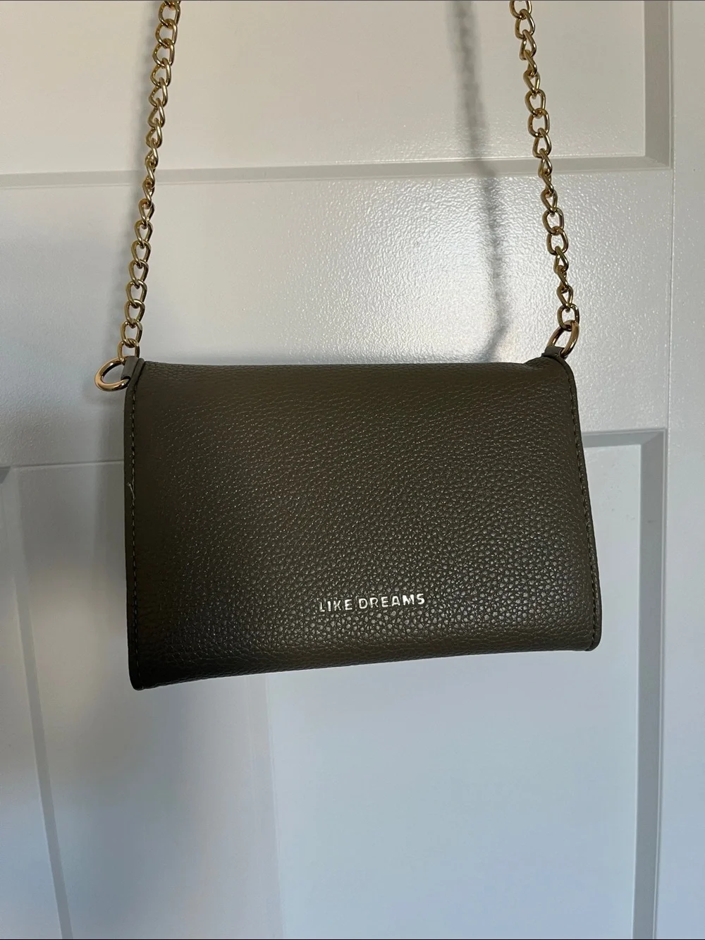 Like Dreams Olive Green Leather Crossbody Double Bow Purse